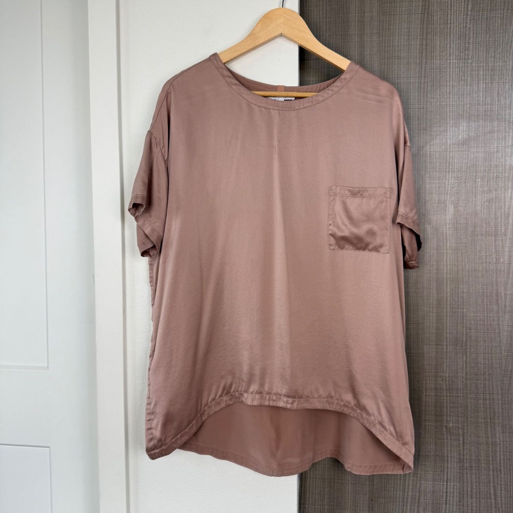 Lunya Washable Silk Tee Otium Tan Short Sleeve Size XS/S - Picture 6 of 14